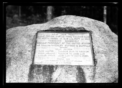 Historic Marker, Regarding Teddy Roosevelt Gaining Presidency in North Creek