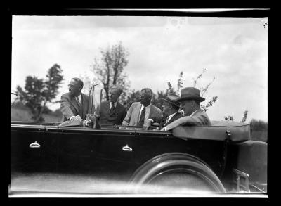 Govenor Roosevelt and Com'r Morgethall on Reforestation Tour at Pleasant Brook and Cherry Valley, Otsego Co.