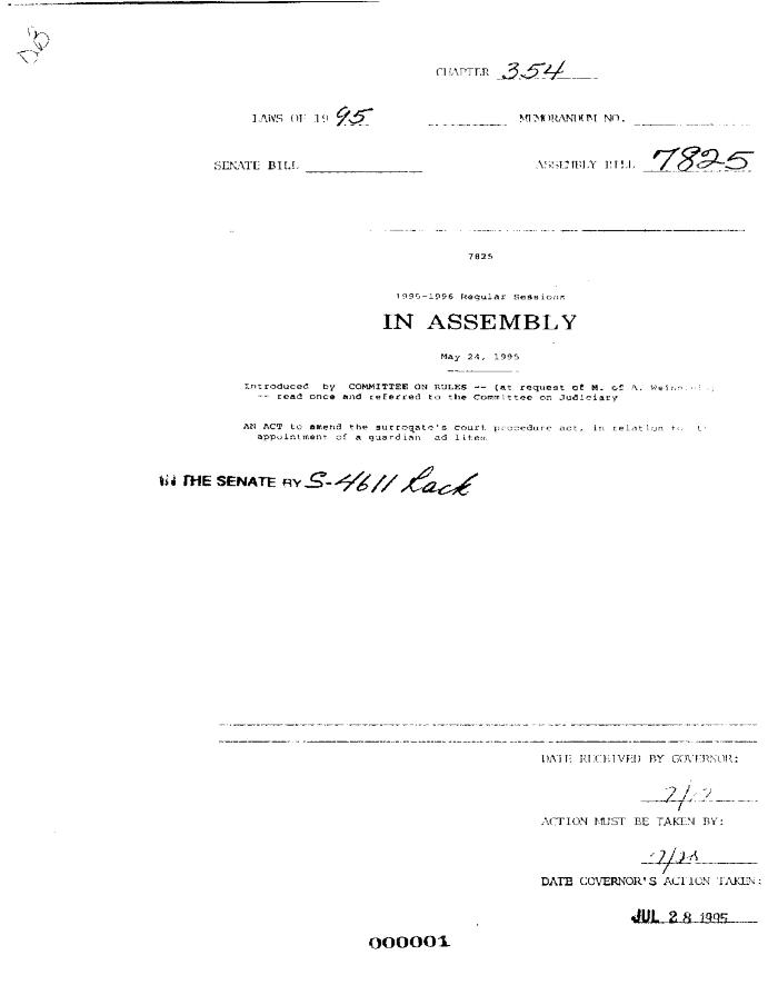 NYS Bill and Veto Jackets: 1995, Chapter 354