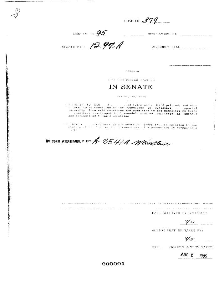 NYS Bill and Veto Jackets: 1995, Chapter 379