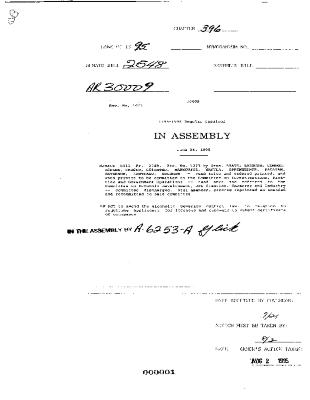 NYS Bill and Veto Jackets: 1995, Chapter 396