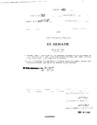 NYS Bill and Veto Jackets: 1995, Chapter 40