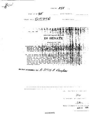 NYS Bill and Veto Jackets: 1995, Chapter 398