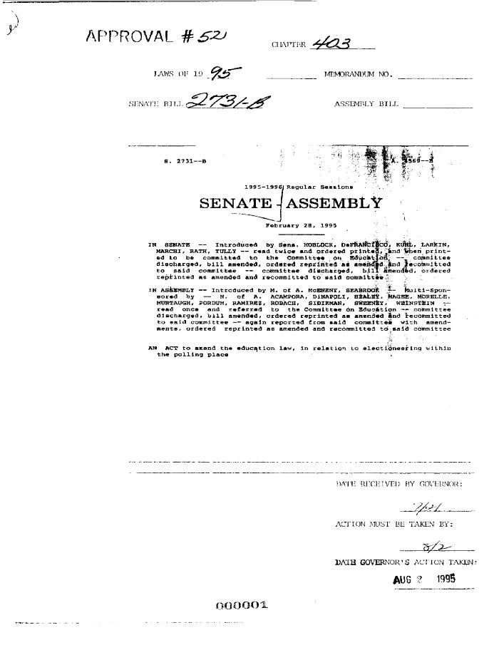 NYS Bill and Veto Jackets: 1995, Chapter 403