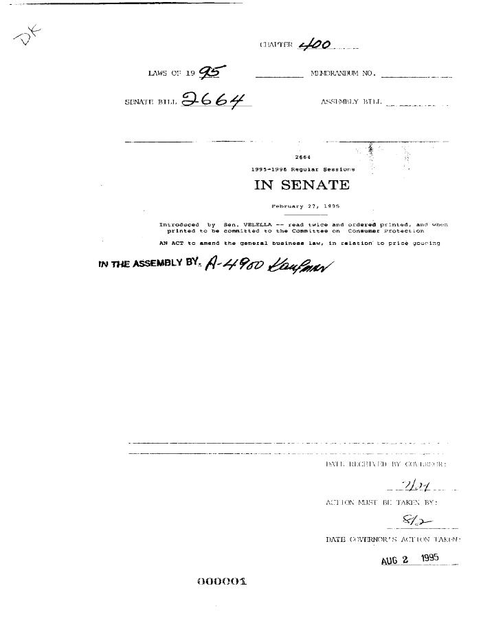 NYS Bill and Veto Jackets: 1995, Chapter 400