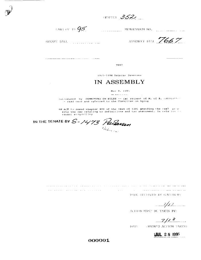 NYS Bill and Veto Jackets: 1995, Chapter 352