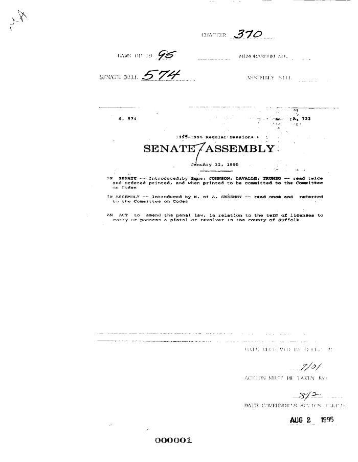 NYS Bill and Veto Jackets: 1995, Chapter 370