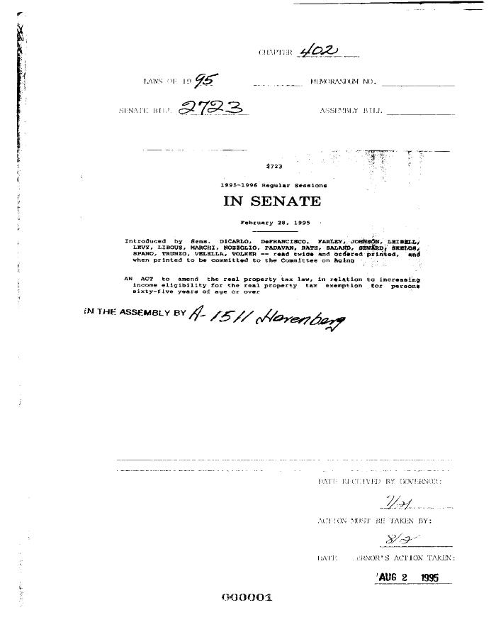 NYS Bill and Veto Jackets: 1995, Chapter 402