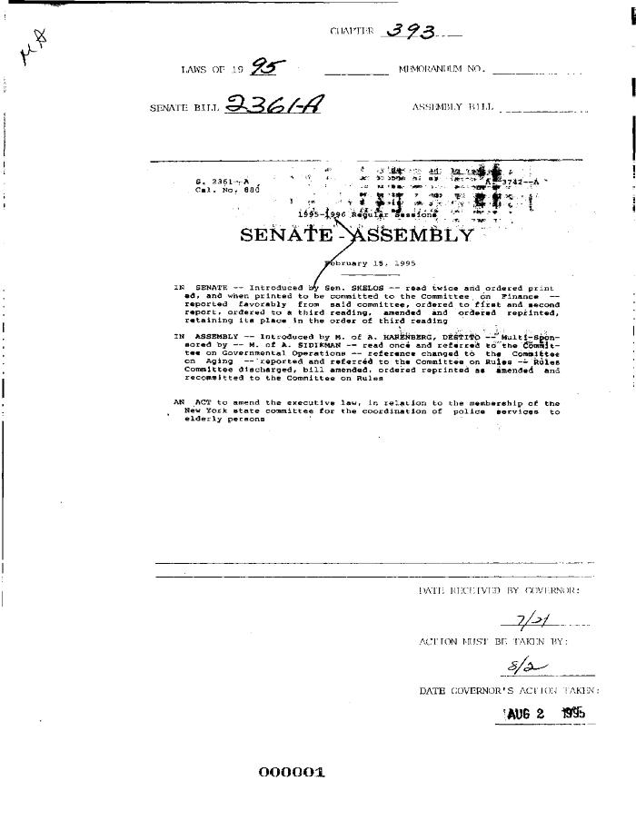 NYS Bill and Veto Jackets: 1995, Chapter 393