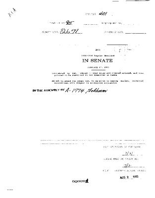 NYS Bill and Veto Jackets: 1995, Chapter 401