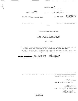 NYS Bill and Veto Jackets: 1995, Chapter 41
