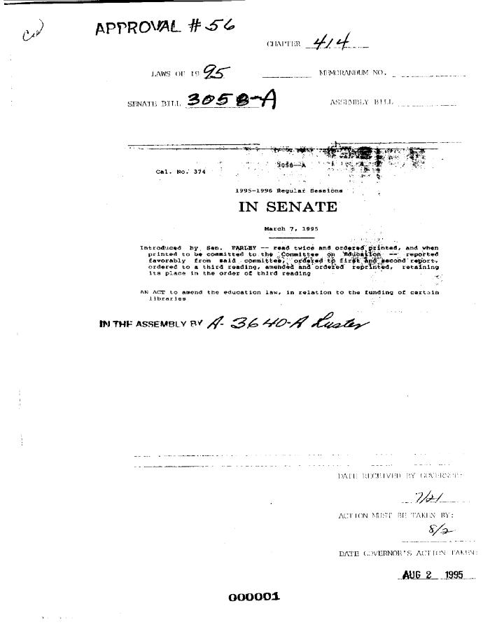 NYS Bill and Veto Jackets: 1995, Chapter 414