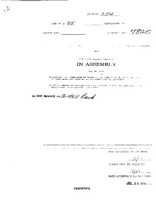 NYS Bill and Veto Jackets: 1995, Chapter 354