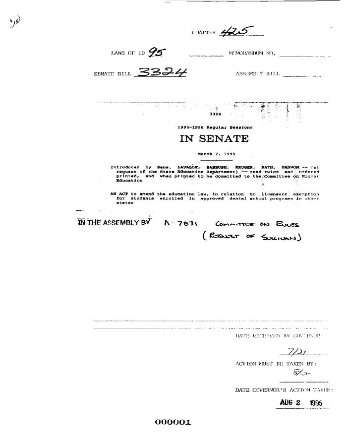 NYS Bill and Veto Jackets: 1995, Chapter 425
