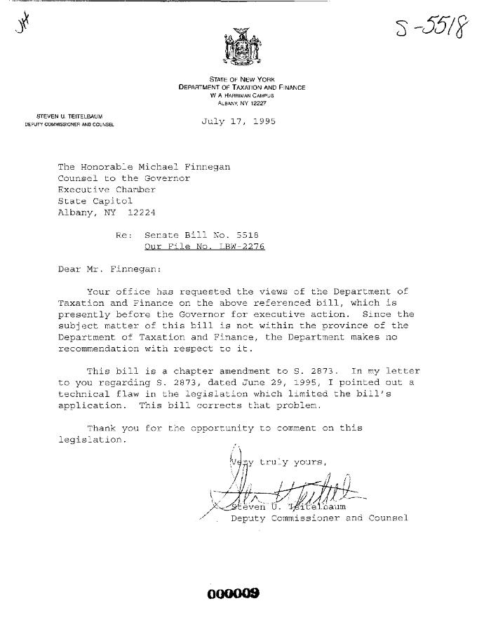 NYS Bill and Veto Jackets: 1995, Chapter 407