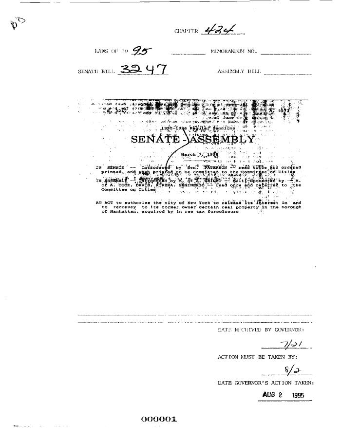 NYS Bill and Veto Jackets: 1995, Chapter 424