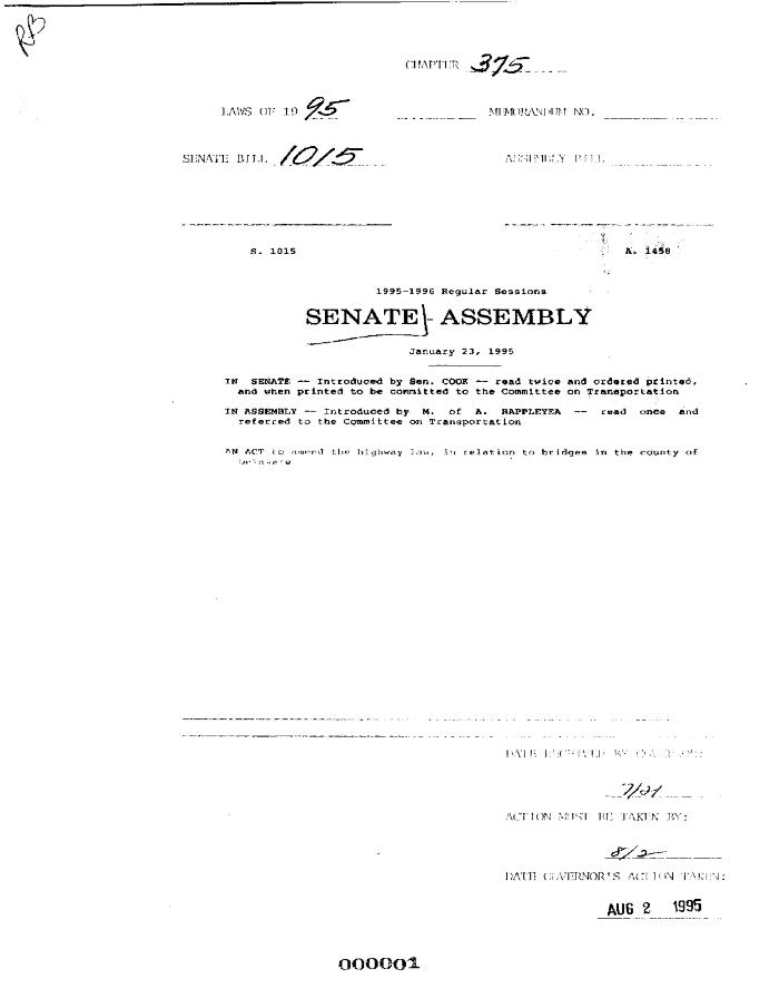 NYS Bill and Veto Jackets: 1995, Chapter 375