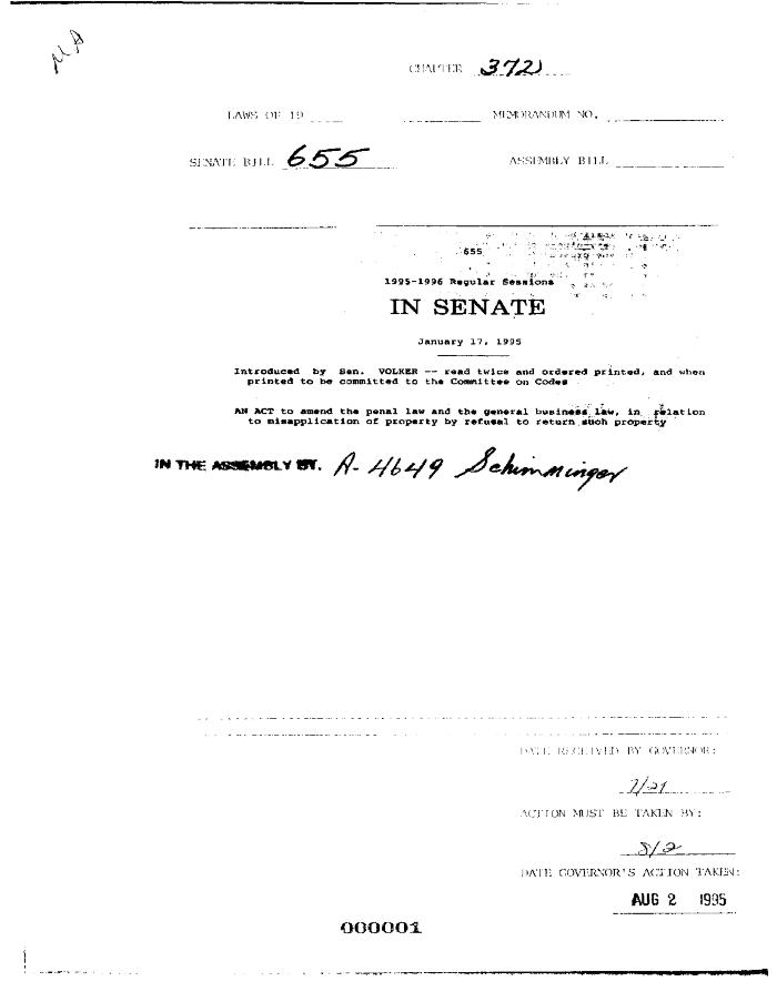NYS Bill and Veto Jackets: 1995, Chapter 372