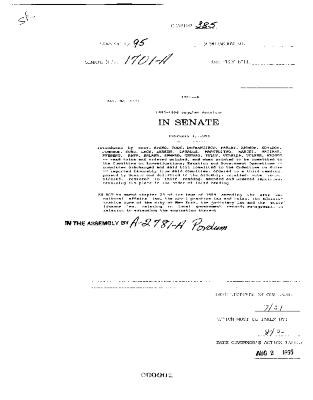 NYS Bill and Veto Jackets: 1995, Chapter 385