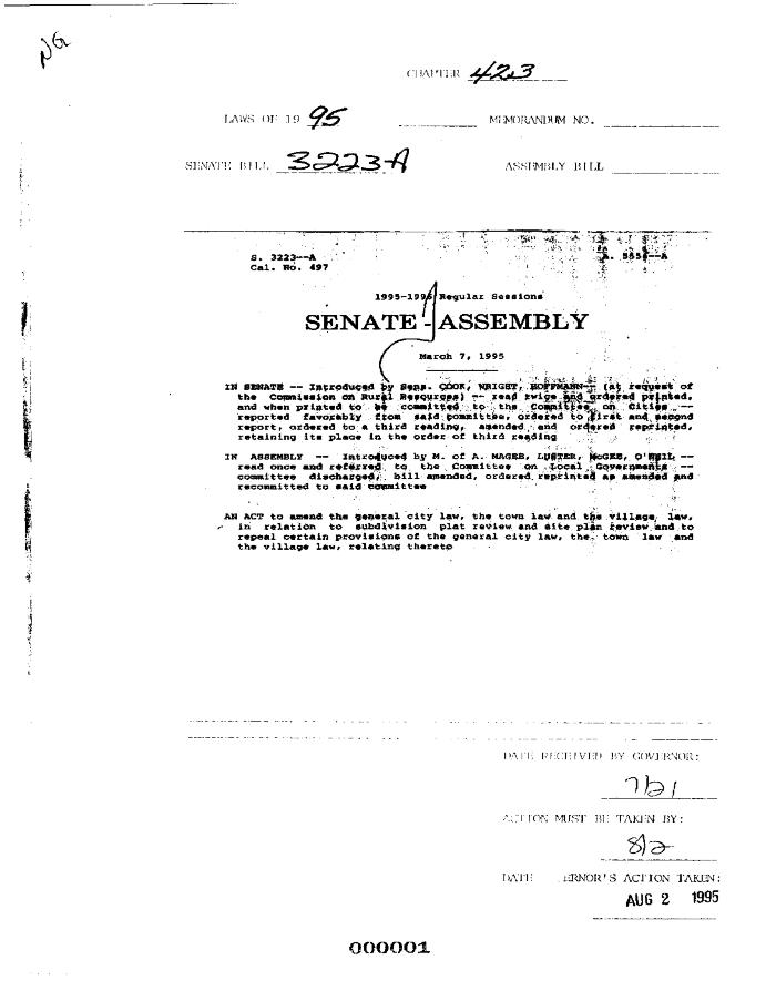 NYS Bill and Veto Jackets: 1995, Chapter 423