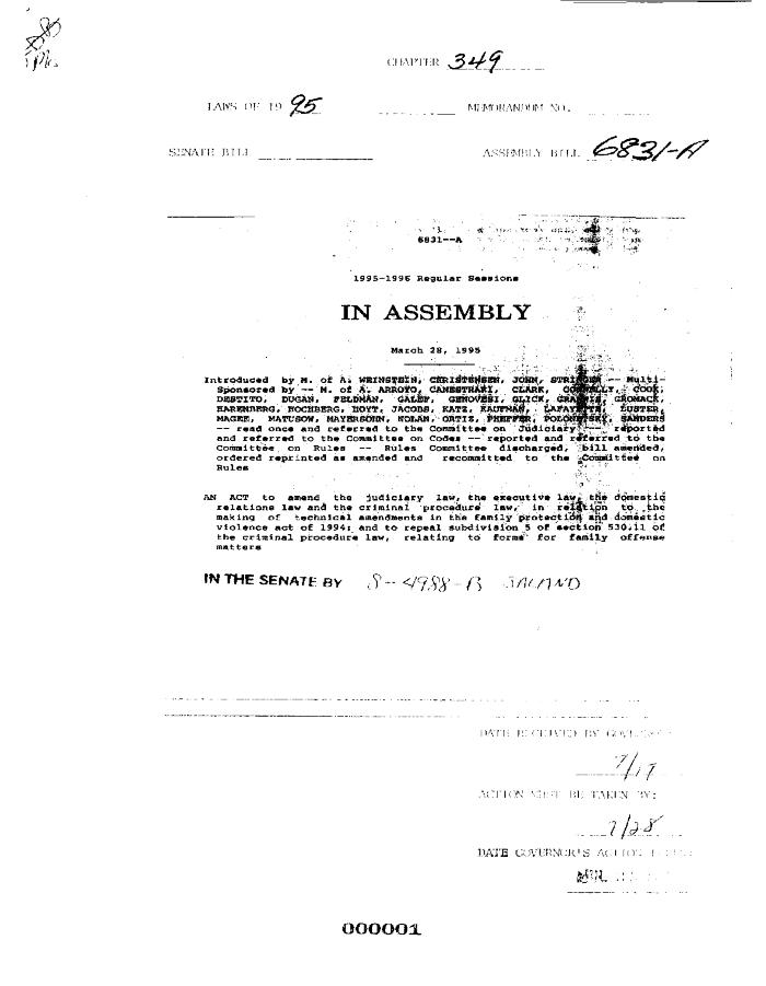 NYS Bill and Veto Jackets: 1995, Chapter 349