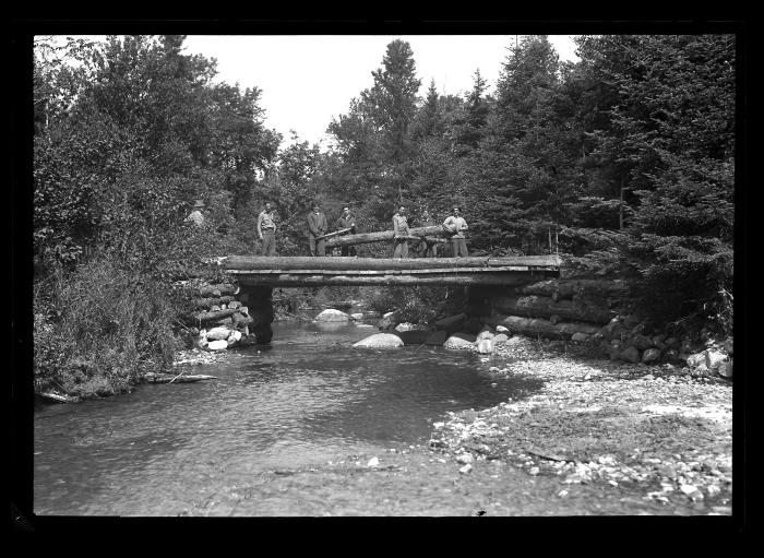 New Bridge on Cold River Trail Cross Clearing Camp, CCC Labor