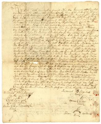 Indian deed to Stephen Bayard and others of land near the Kinderhook River, 1741