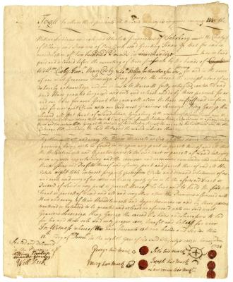 Indian deed to William Cosby and others of land near Schoharie creek, 1734