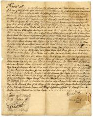 Indian deed to Johannes Van Deusen and Johannes Van Derpoel for land on the Hudson river, 1738