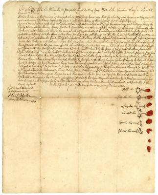 Indian deed to Philip Livingston and others of land above Saratoga, 1742