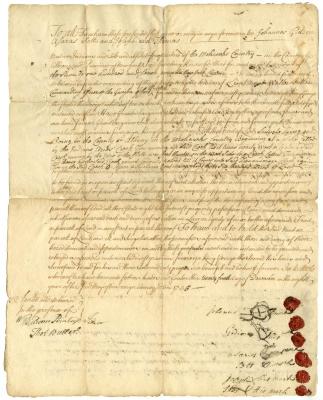 Indian deed to Walter Butler for land near Fort Hunter, 1735, with assignment of land, 1737
