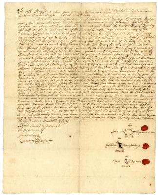 Indian deed to Henry Barclay of land on the south side of the Maquase river, 1740