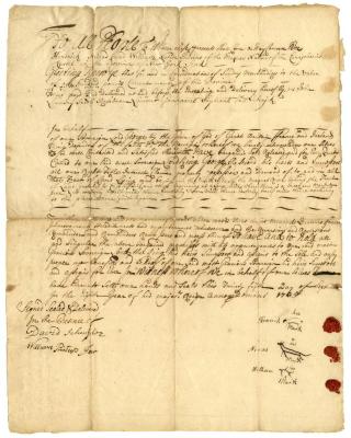 Indian deed to John Lindesay and others of land on the south side of the Mohawk River, 1735