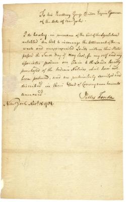 Claim of Jellis Fonda for land described in an Indian deed, 1784