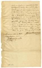 Affidavit of Joshua Mersereau regarding land ownership, 1785