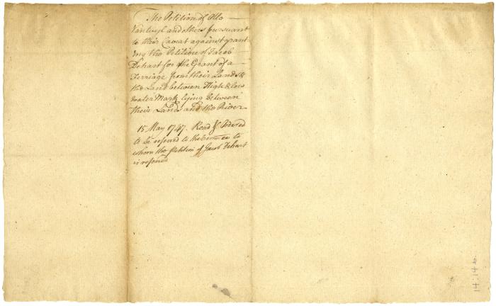 Petition against a Staten Island ferry, 1747, cover