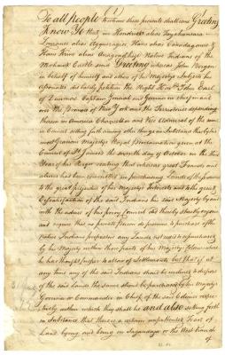 Indian deed to John Bergen and associates, for land on the west branch of the Hudson river, 1772