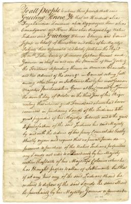 Indian deed to Ebenezer and Edward Jessup for land on the west side of the Hudson river, 1772