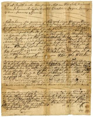 Indian deed to Petrus Van Driesen for land on the Mohawk river, 1731