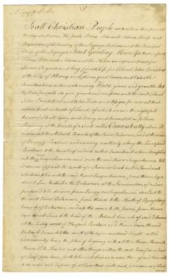 Indian deed to John Bradstreet for land at Canniskutty creek, 1768