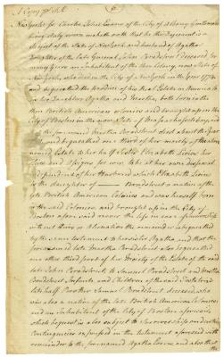 Affidavit of Charles John Evans respecting the will of Martha Bradstreet, 1785