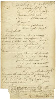 Papers relating to a petition of Johannes Hardenbergh for land in Ulster county
