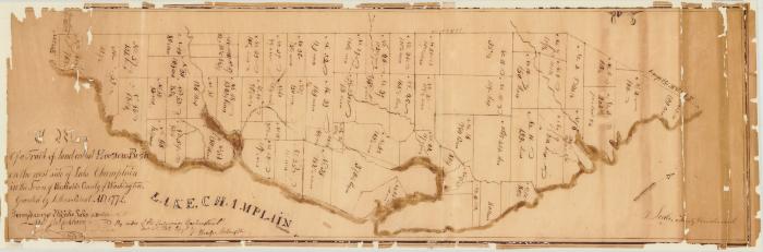 Map of a tract of land called Houtton's Bush on the West Side of Lake Champlain. Map #30