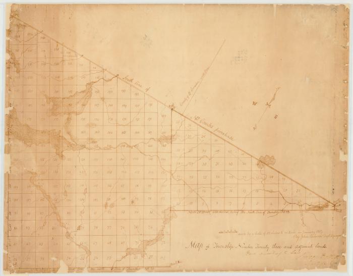 Map of Township number 23 and adjacent lands. Totten and Crossfield Purchase.  Map #10