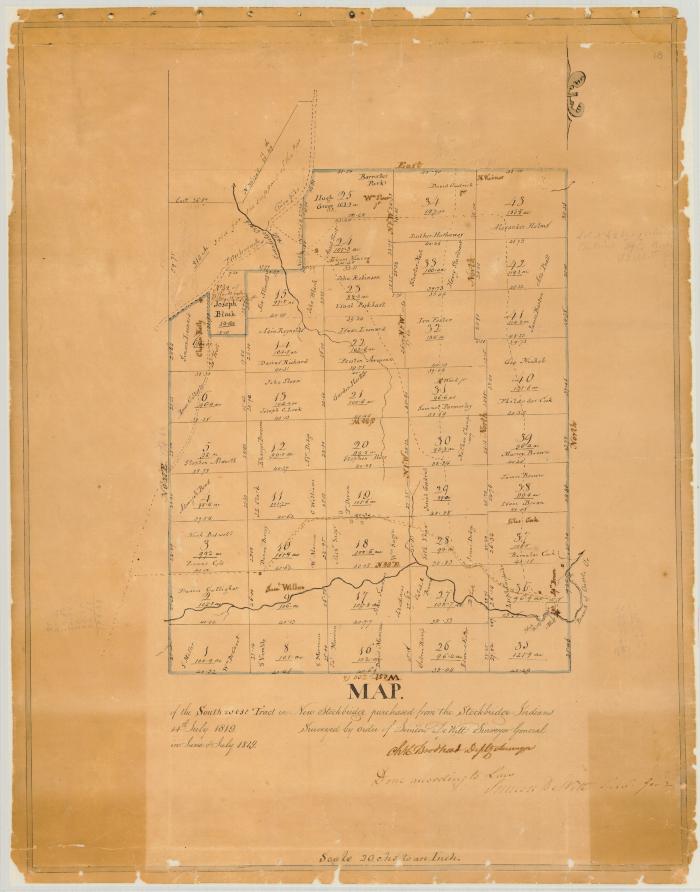 Map of Southwest Tract in New Stockbridge. Map 18A