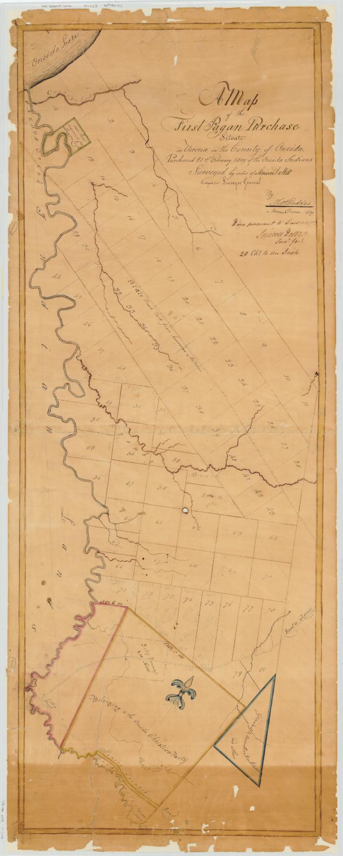 Map of the First Pagan Purchase, situate in Verona in the County of Oneida. Map# 44