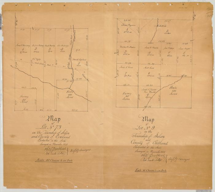 Map of Lot No. 9 and 73, in the Township of Solon. Map #25