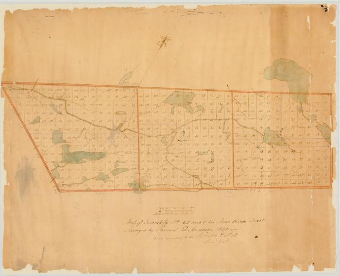 Map of Townships No. 1, 2, and 3, in Moose River Tract. Map #38