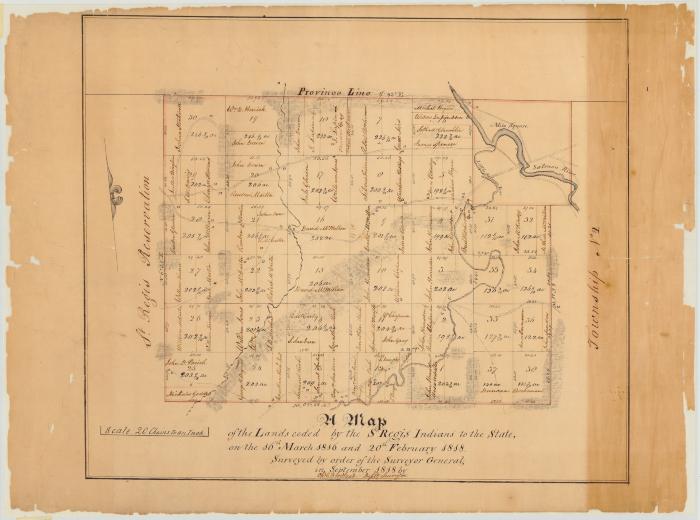 Map of lands ceded by the St. Regis Indians to the State. Map #14