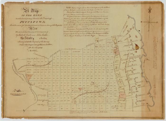 Map of the Gore and the several pieces of land in the division of Pittstown. Map #45